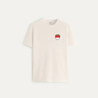 Tričko, Barva Ekru, s Potiskem Monaco Flag