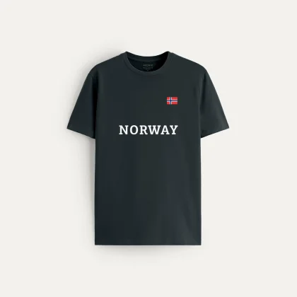 Tričko, Barva Železitě Šedá, s Potiskem Norway