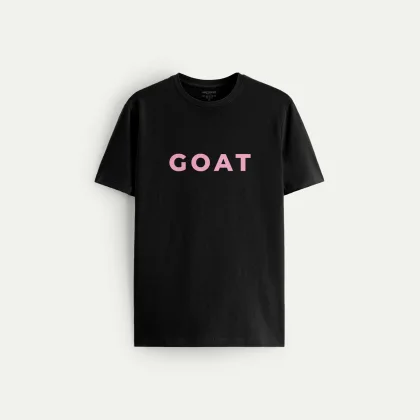 Tričko, Barva Černá, s Potiskem Pink Goat