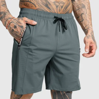 Pánské sportovní šortky Iron Aesthetics Aero, šedozelené