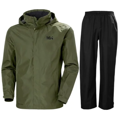 Helly Hansen Dubliner/HH Rain, pánská sada do deště, zelená/černá