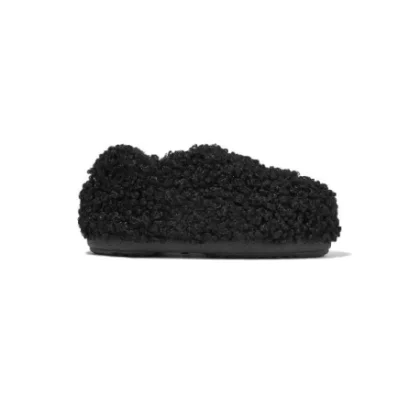 Dámské nízké zimní boty MOON BOOT SANDAL BAND FAUX CURLY, 001 black