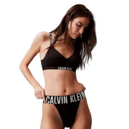 Dámské kalhotky CALVIN KLEIN HIGH LEG THONG-BLACK