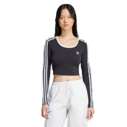 Dámské tričko s dlouhým rukávem ADIDAS ORIGINALS 3S LS CROP-BLACK