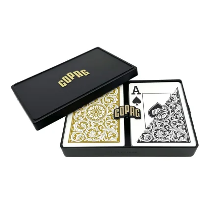 Karty na poker 100% plast COPAG 1546 Jumbo index černo-zlatý duo pack