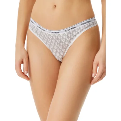 Dámské kalhotky CALVIN KLEIN THONG-PLUSH MONOGRAM