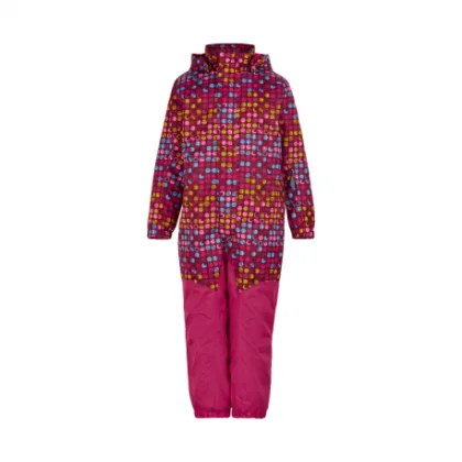 Dívčí zimní overal COLOR KIDS Coverall AOP, AF 10.000, pink peacock