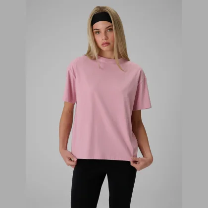 4F T-shirt loose hladký dámský - růžový L