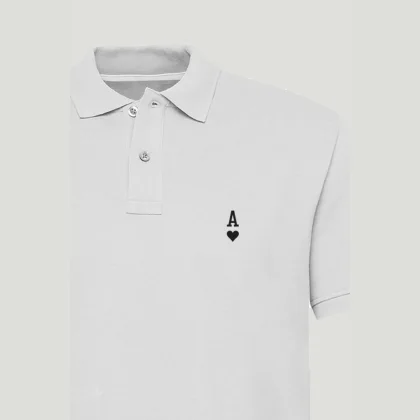 Polo Tričko Slim Fit, Barva Bílá, s Potiskem White Ace