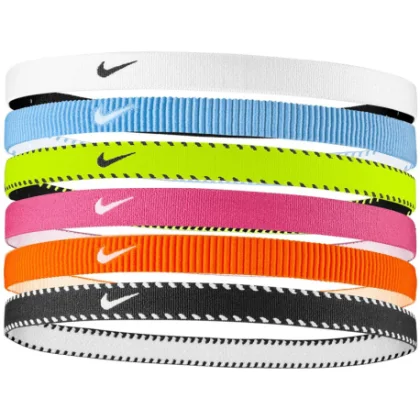 Čelenka NIKE FLEX CLASSIC HEADBANDS 6PK VOLT VIVID PINK WHITE