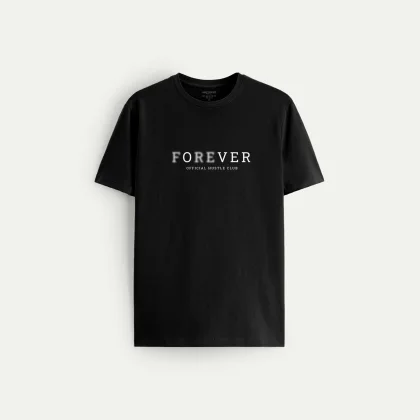 Tričko, Barva Černá, s Potiskem Hustle Forever