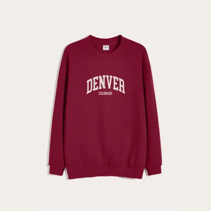 Mikina, Barva Bordó, s Potiskem Denver