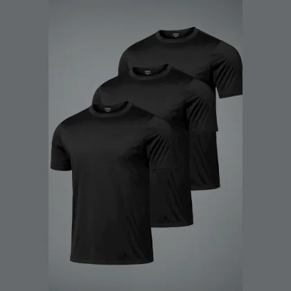 Hyperflow Pro Fitness Trička, Balení po 3 - Šedá