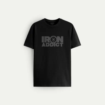 Tričko, Barva Bílá, s Potiskem Iron Addict