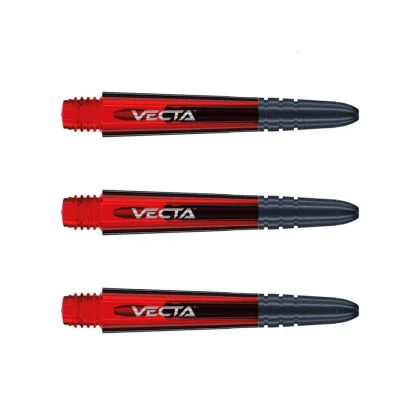 Násadky na šipky Winmau Vecta plastové s hliníkovým topem, červené, krátké