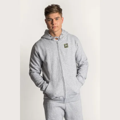 Mikina s Kapucí na Zip, Barva Černá, s Potiskem Hendrix Camo Badge