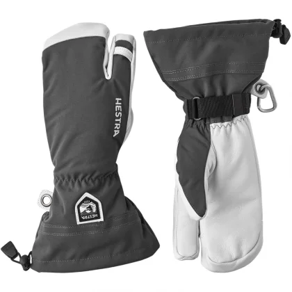 Hestra Army Leather Heli Ski, tříprsté lyžařské rukavice, šedé