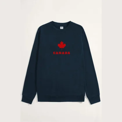 Mikina, Barva Bílá, s Potiskem Canada