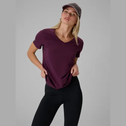 4F T-shirt regular hladký dámský - fialový M
