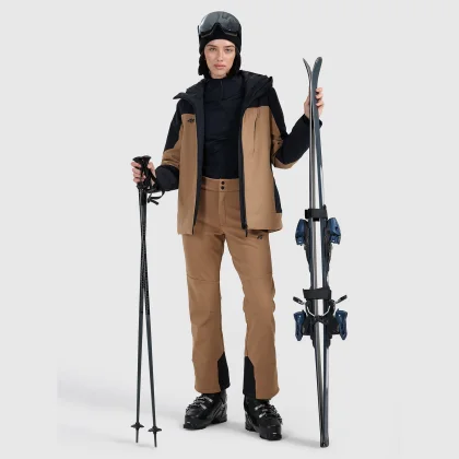 4F Lyžařské kalhoty softshell membrána 10000 dámské - hnědé XXL