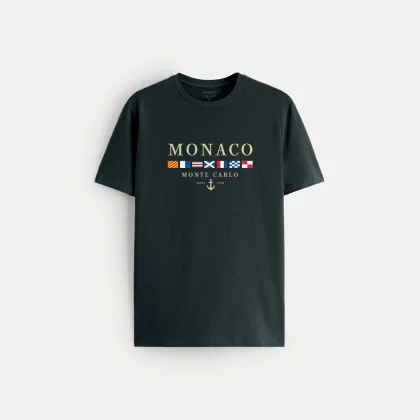 Tričko, Barva Železitě Šedá, s Potiskem Monte Carlo