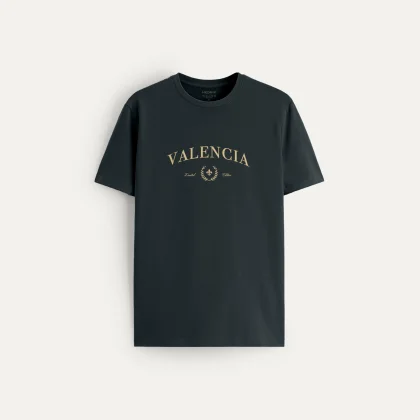 Tričko, Barva Železitě Šedá, s Potiskem Valencia Signature
