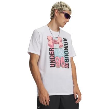 Pánské tričko s krátkým rukávem UNDER ARMOUR UA M LOGO COLLAGE SS-WHT