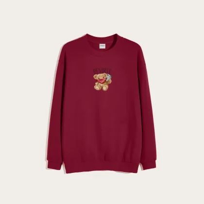 Mikina, Barva Bordó, s Potiskem Supreme Teddy