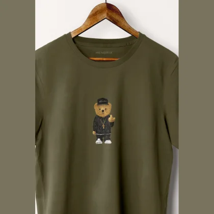 Tričko, Barva Khaki, s Potiskem Compton Teddy