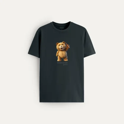 Tričko, Barva Železitě Šedá, s Potiskem Good Old Teddy
