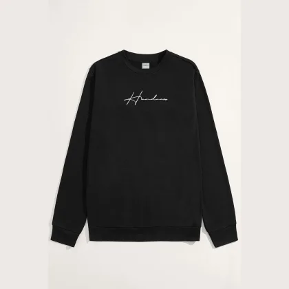 Mikina, Barva Černá, s Potiskem Hedrix Essential Logo White