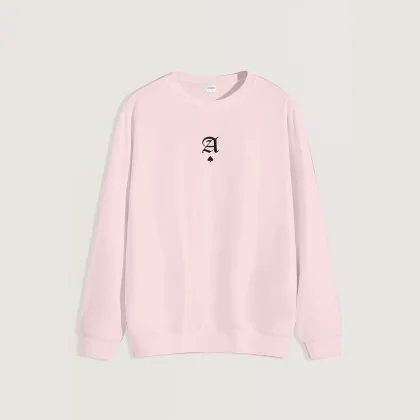 Mikina, Barva Bílá, s Potiskem Minimal Ace Black