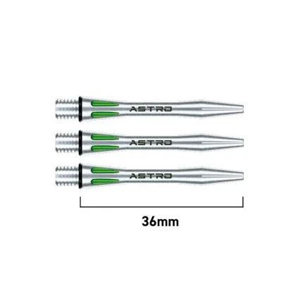 Násadky na šipky Winmau Astro hliník zelené krátké 36mm
