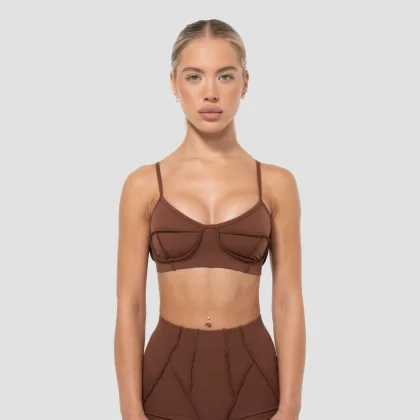 GymBeam Sportovní podprsenka Cosmo Brown