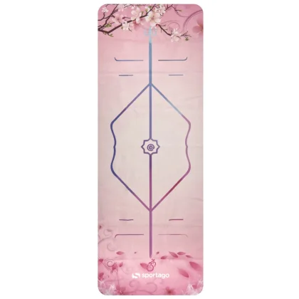 Premium semišová podložka na jógu Sportago 185x68x0,15 cm - Jemná Sakura