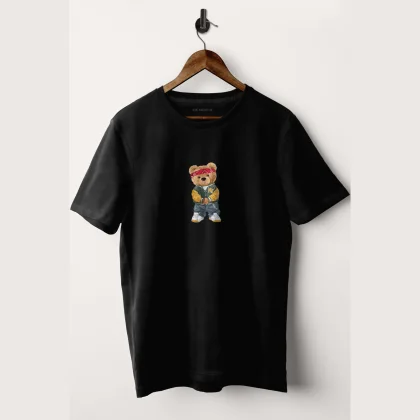 Tričko, Barva Modrá, s Potiskem Hypebeast Teddy