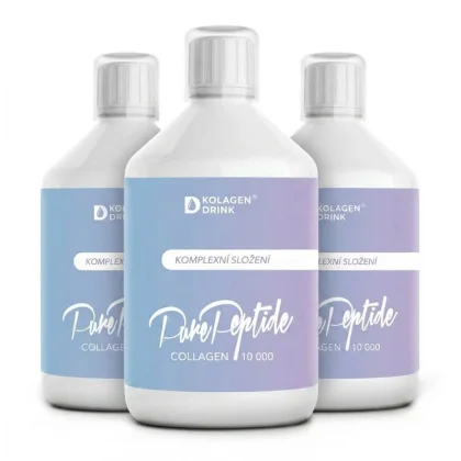 KolagenDrink 60-denní program COLLAGEN 10 000 PURE PEPTIDE® hydrolyzovaný rybí kolagen 3 x 500 ml