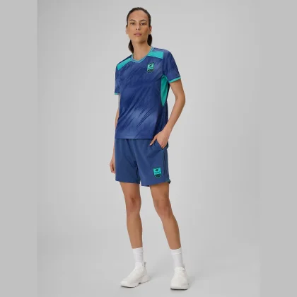 4F Pánské rychleschnoucí fotbalové šortky - denim L