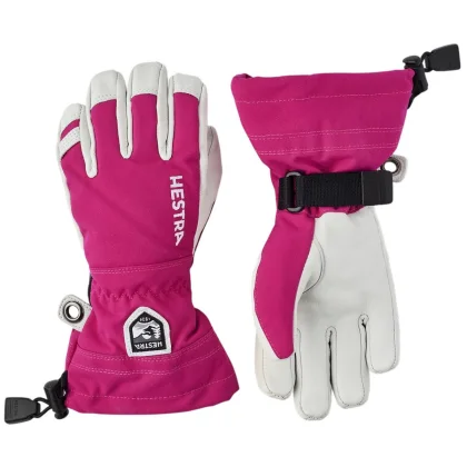 Hestra Army Leather Heli Ski, lyžařské rukavice, juniorské, růžové