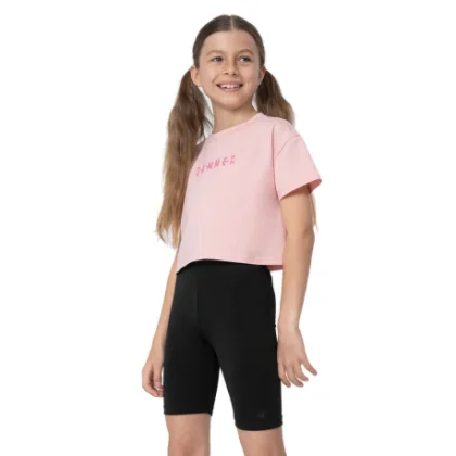 Dívčí tričko s krátkým rukávem 4F JUNIOR TSHIRT F393-56S-LIGHT PINK