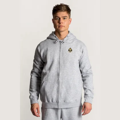 Mikina s Kapucí na Zip, Barva Černá, s Potiskem Golden Ace