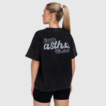 Dámské oversized tričko Iron Aesthetics Fit club, washed grey