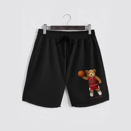 Šortky, Barva Bílá, s Potiskem Air Teddy