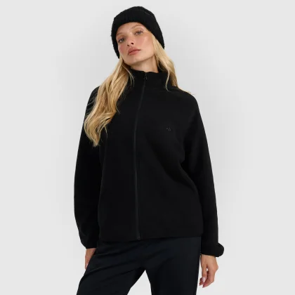 4F Dámský oversize fleece se stojáčkem - černý L