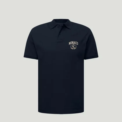 Polo Tričko Slim Fit, Barva Modrá, s Potiskem Monaco Prestige Club
