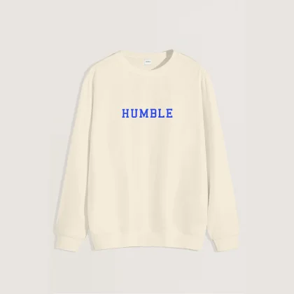 Mikina, Barva Ekru, s Potiskem Humble Print