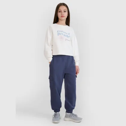 Dívčí tepláky typu jogger - šedé