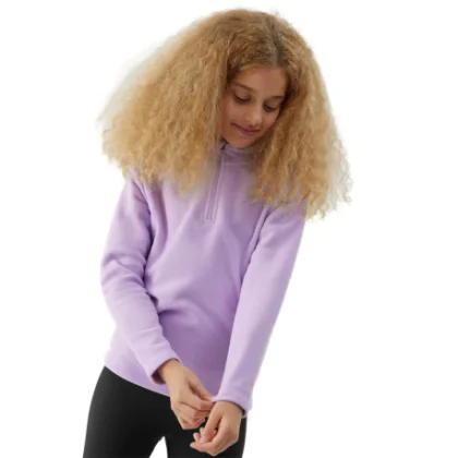 Dívčí lyžařská fleece mikina 4F JUNIOR FLEECE UNDERWEAR-JAW23UFLEF033-52S-LIGHT VIOLET