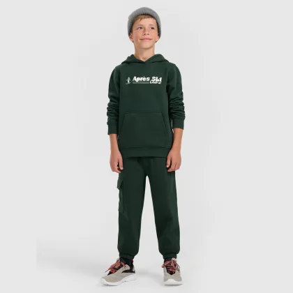 4F Chlapecké teplákové jogger kalhoty - zelené 122
