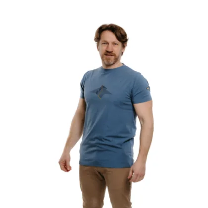 Pánské turistické tričko s krátkým rukávem EVERETT T-PEAK blue